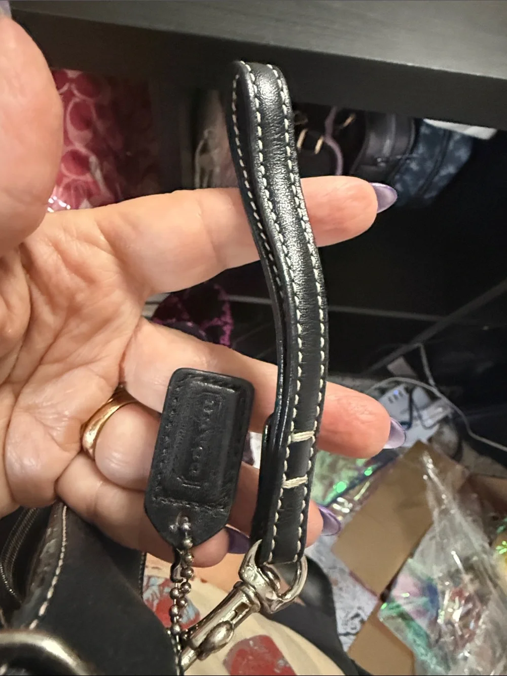 Coach Chelsea Vintage Black Signature Slim Jacquard Hobo Bag